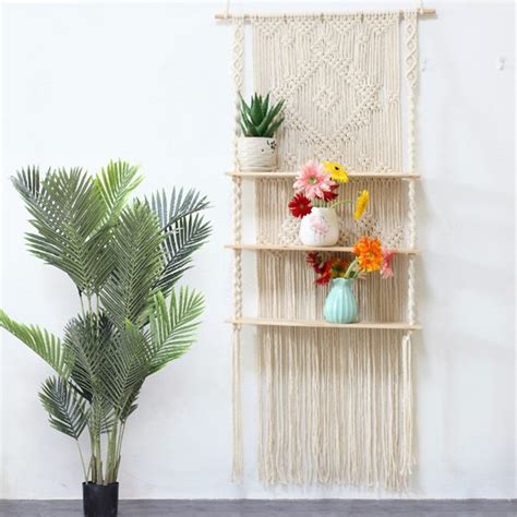 ecofynd Bohemian Macrame Wall Hanging Shelves freeshipping - Ecofynd