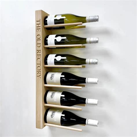 Wine Bottle Wall Holder Wall Wine Rack Barracuda 100cm Teak Wood Brown