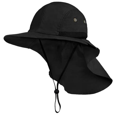 Sun Hat with Neck Cover, UV Sun Protection Wide Brim Fishing Hiking Hat ...