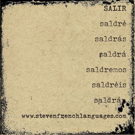 The Spanish verb salir in the future tense | Spanish verbs, Spanish ...