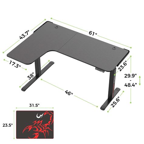 Eureka Ergonomic Standing Desk, Electric Height Adjustable L Shaped ...