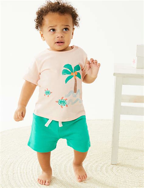 Buy Pure Cotton Palm Tree T-Shirt (0-3 Yrs) at Marks & Spencer