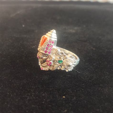 Balaji Silver Ring | Lord Venkateswara Temple Jewelry with Ruby ...