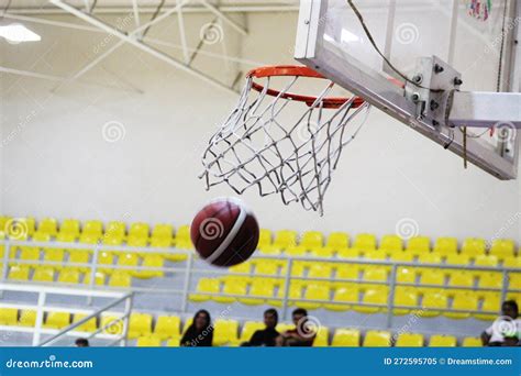 Basketball Goes To the Hoop To Score Stock Image - Image of ring, play ...