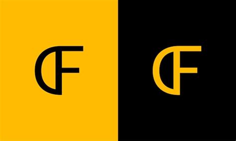 Letter c f or f c logo icon or d f alphabet initial abc capital ...