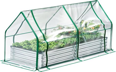 DIIYIV Galvanized Raised Garden Bed with Greenhouse, India | Ubuy