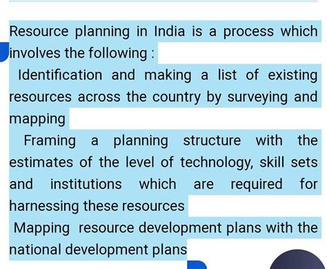 Explain the resource planning system of India. - Brainly.in