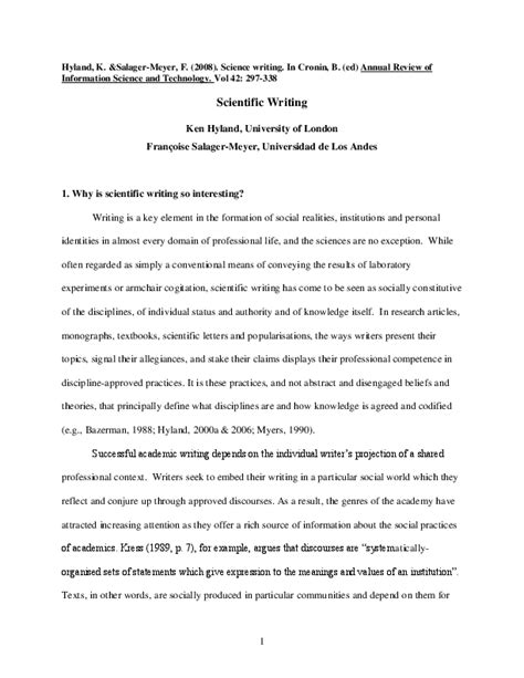 Image result for Science Writing Examples