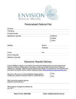 Fillable Online Personalised Referral Pad Order Form - CT Scan and XRay ...