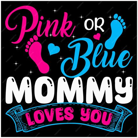 Premium Vector | Pink or blue mommy loves you gender reveal baby ...