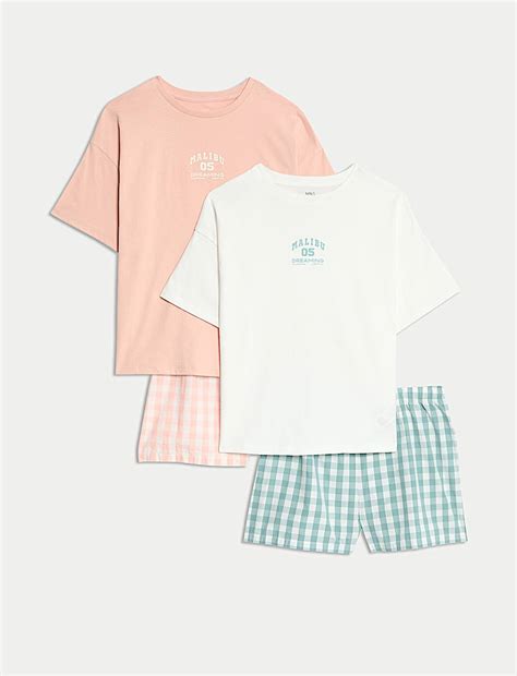 Buy 2 Pack Pure Cotton Printed Pyjama Sets (3-16 Yrs) at Marks & Spencer