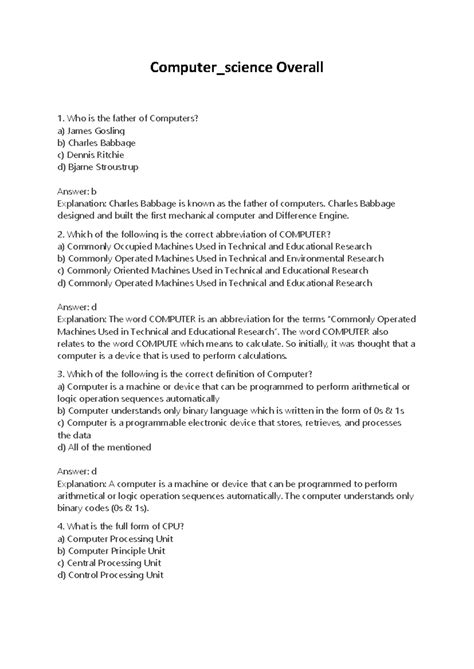 Computer science overall - Computer_science Overall 1. Who is the ...