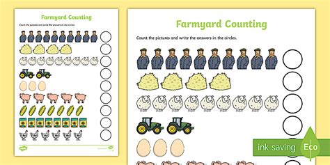 My Counting Worksheet (Farm Animals)