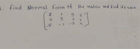 Image result for Rank of Matrix Normal Form 4 4 Engineering