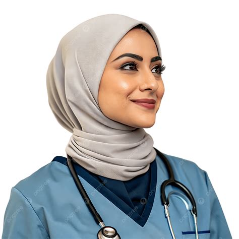 Portrait Of 25 Years Old Arabian Hijab Female Doctor With Uniform And Stethoscope, Arabian Hijab ...
