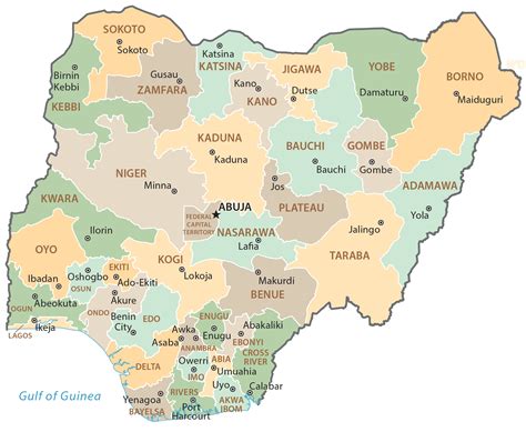 Map of Nigeria - Thong Thai Real