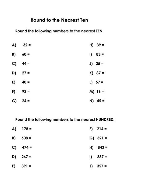 Image result for Rounding Nearest 10 Worksheet