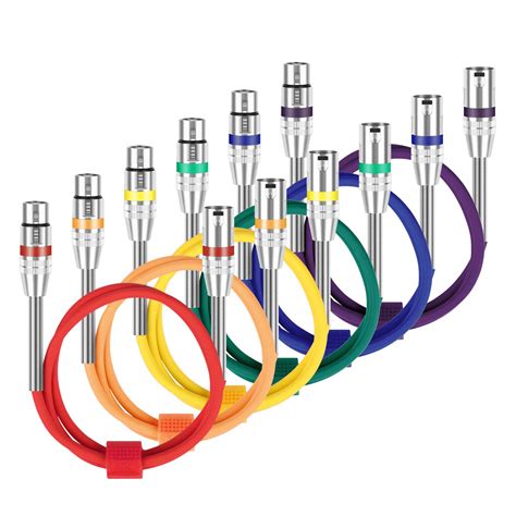 Neewer 6-Pack Multi-Color XLR Patch Cables Audio Microphone Cable Cords ...