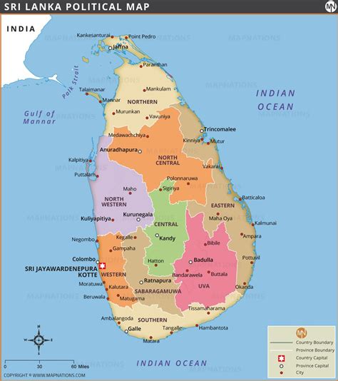 Sri Lanka Political Map, Province Map of Sri Lanka – Provinces ...