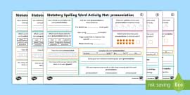 Year 5 and 6 Statutory Spelling Words Activity Mat Pack 3