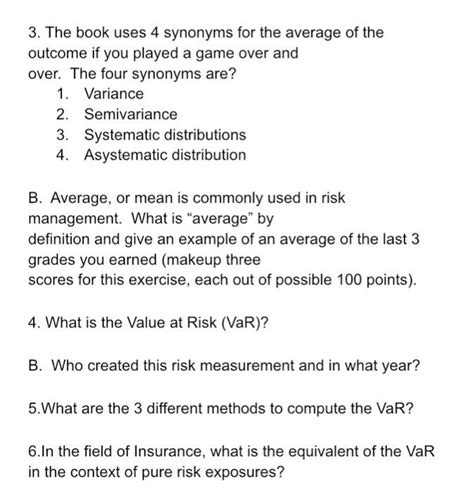 Solved 3. The book uses 4 synonyms for the average of the | Chegg.com