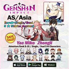 Buy New Listing AS/Asia Genshin Impact Starter ACC Yae Miko Zhongli ...