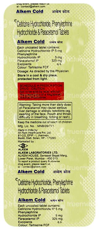 Alkem Cold 5/500/5 MG | Order Alkem Cold 5/500/5 MG Tablet Online at ...