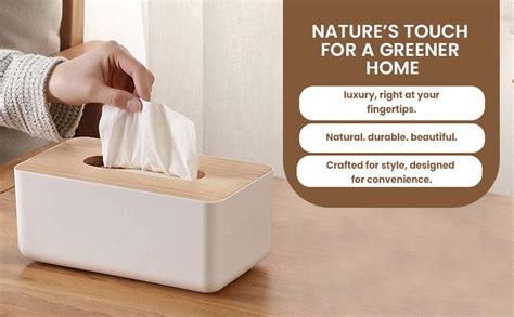 ZSIGNS Wood Tissue Box Cover for Disposable Paper Facial Tissues ...