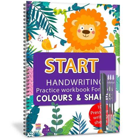 Start Handwriting Practise Workbook Book For Kids - Colour And Shapes ...
