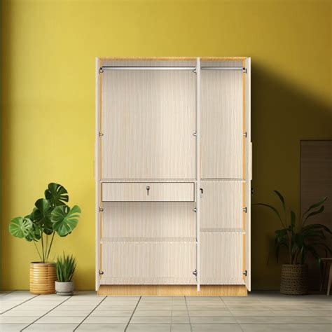 BHF 3 Door Wardrobe in Hiland Pine & Ice Beech Finish - Buildhub