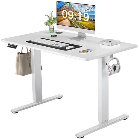 Tatayosi 40 inch x 24 inch White Electric Height Adjustable Standing ...