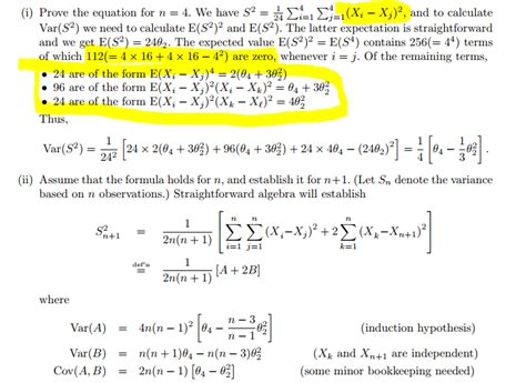 Image result for Variance of Sample Variance Proof
