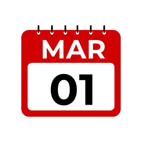 march 1 calendar reminder. 1 march daily calendar icon template ...