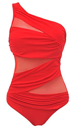 Buy Runtlly Oneshoulder One Piece Swimsuit, Womens Plus Size Swimwear ...