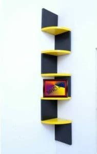 KraftStics Wooden Amazing zig Zag Wall Shelf ( No. Of Shelf 5 yellow ...