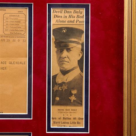 Original U.S. Post WWI Framed Display For US Marine Medal of Honor Rec ...