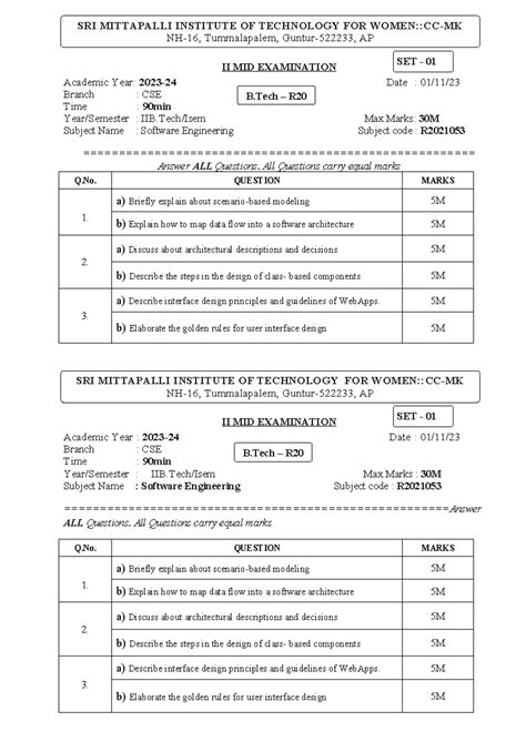20 NEW Structure - jjjj - II MID EXAMINATION Academic Year: 2023-24 ...