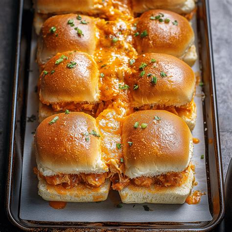 Easy Sheet Pan Buffalo Chicken Sliders Recipe