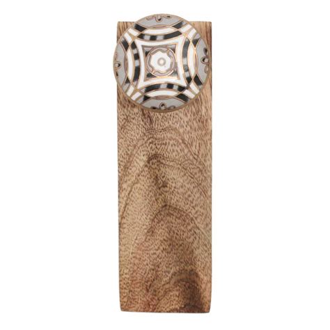 Golden Ceramic Floral Wooden Door Stopper