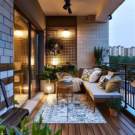 Cozy Balcony with Wooden Decking and City Views