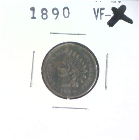 1890 Indian Head Cent Bronze Cents Coin 1C 1 Penny VF GRADE KM#90a EB ...