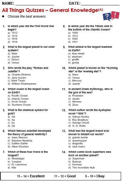 Basic Knowledge Quizzes 的图像结果