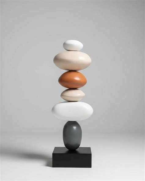 Wooden Pebble Totem Sculpture (3 Feet) – The Decor Circle