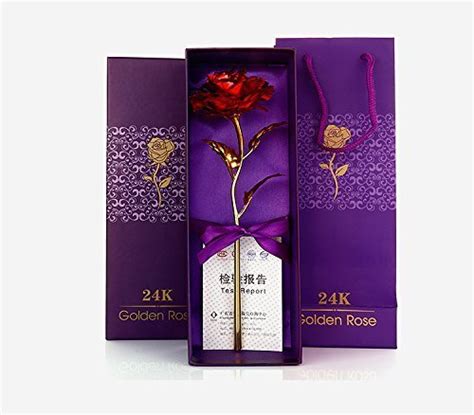 Kyzzo Valentine Gifts for Girlfriend/Wife Artificial Golden Red Rose ...