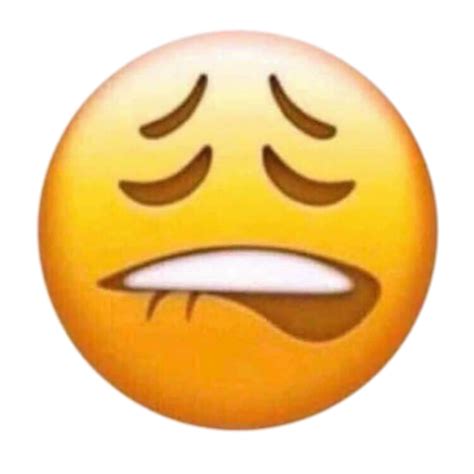 Lip Bite Emoji Sad Face Emotional Expression Free HD PNG