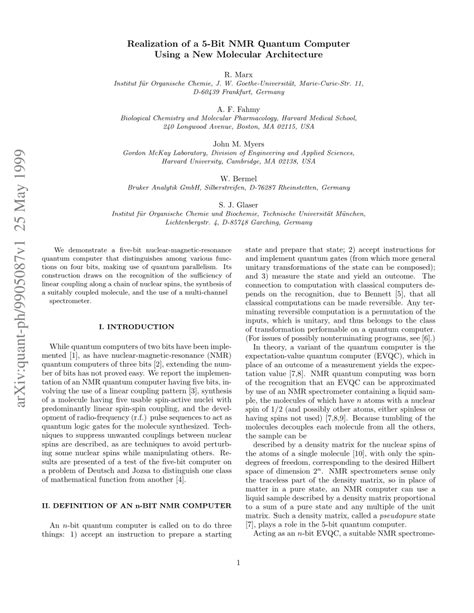 Image result for NMR Quantum Computer