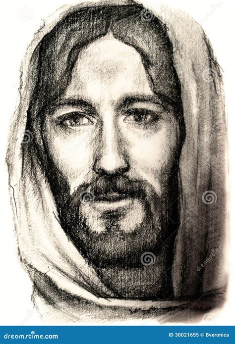 Jesus Christ of Nazareth stock illustration. Illustration of calm ...