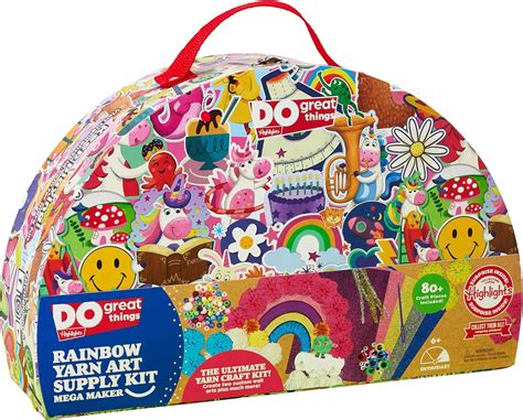 Buy Highlights Rainbow Yarn Art Craft Kit for Kids, Create Rainbow Wall ...