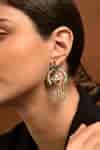 Buy Silver Plated Ghungroo Bead Trishul Carved Tribal Earrings by Mero ...