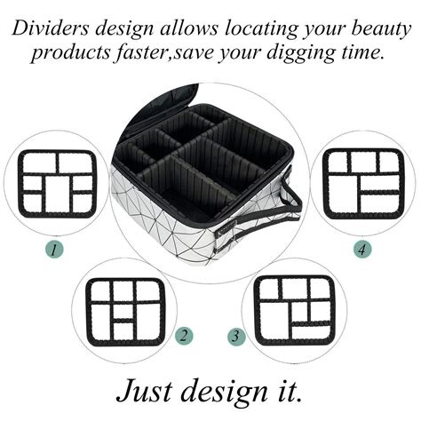 Cosmetic Storage Case with Adjustable Compartment (Silver Diamond ...